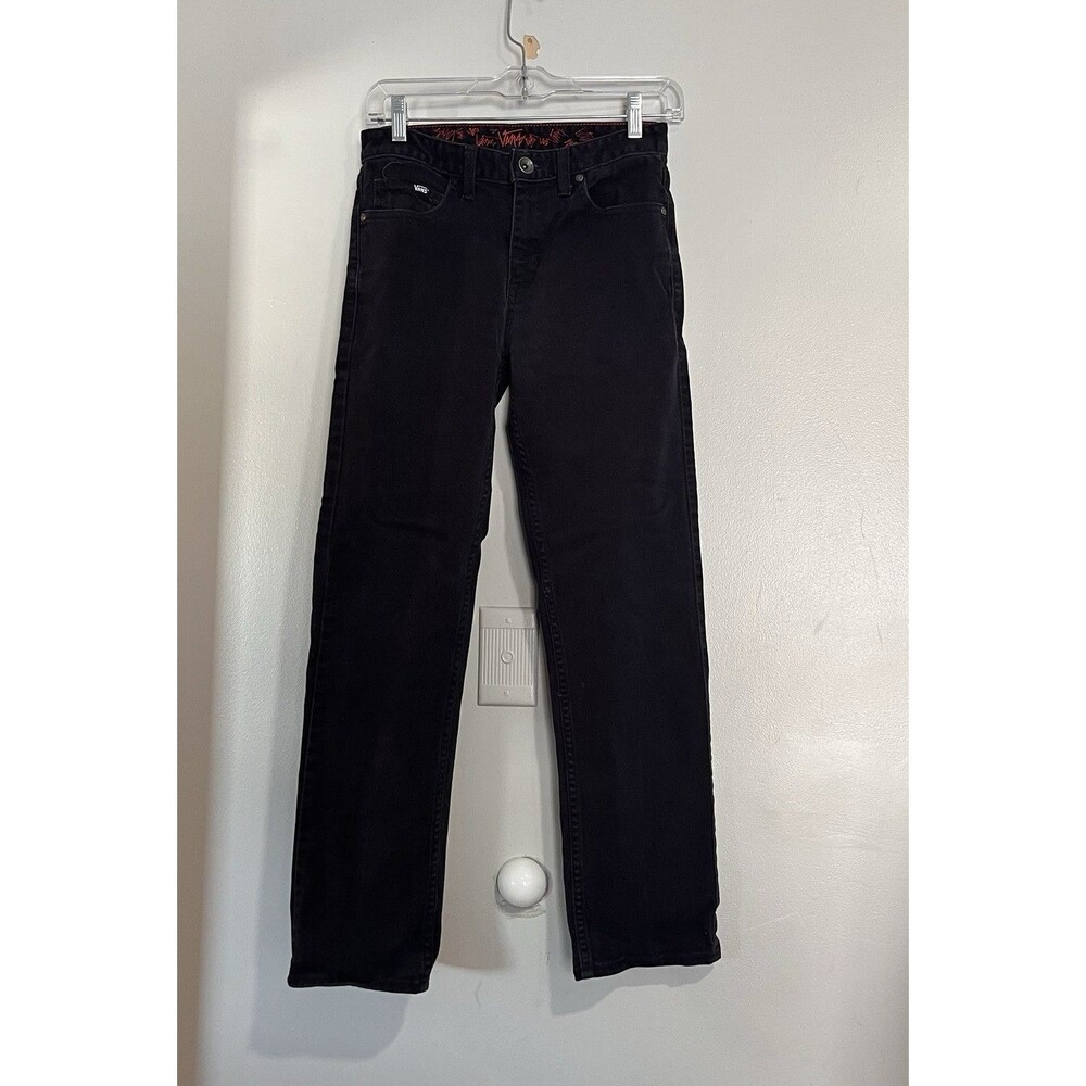 Vans Jeans Boys 16 Black Denim Slim Straight Skater Grunge Off The Wall Street
